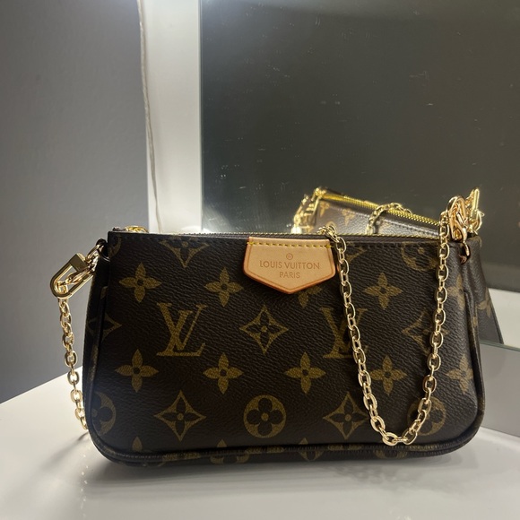 F Louie Vuitton Monogram Mini Bag in Black and Gold - Picture 1 of 5